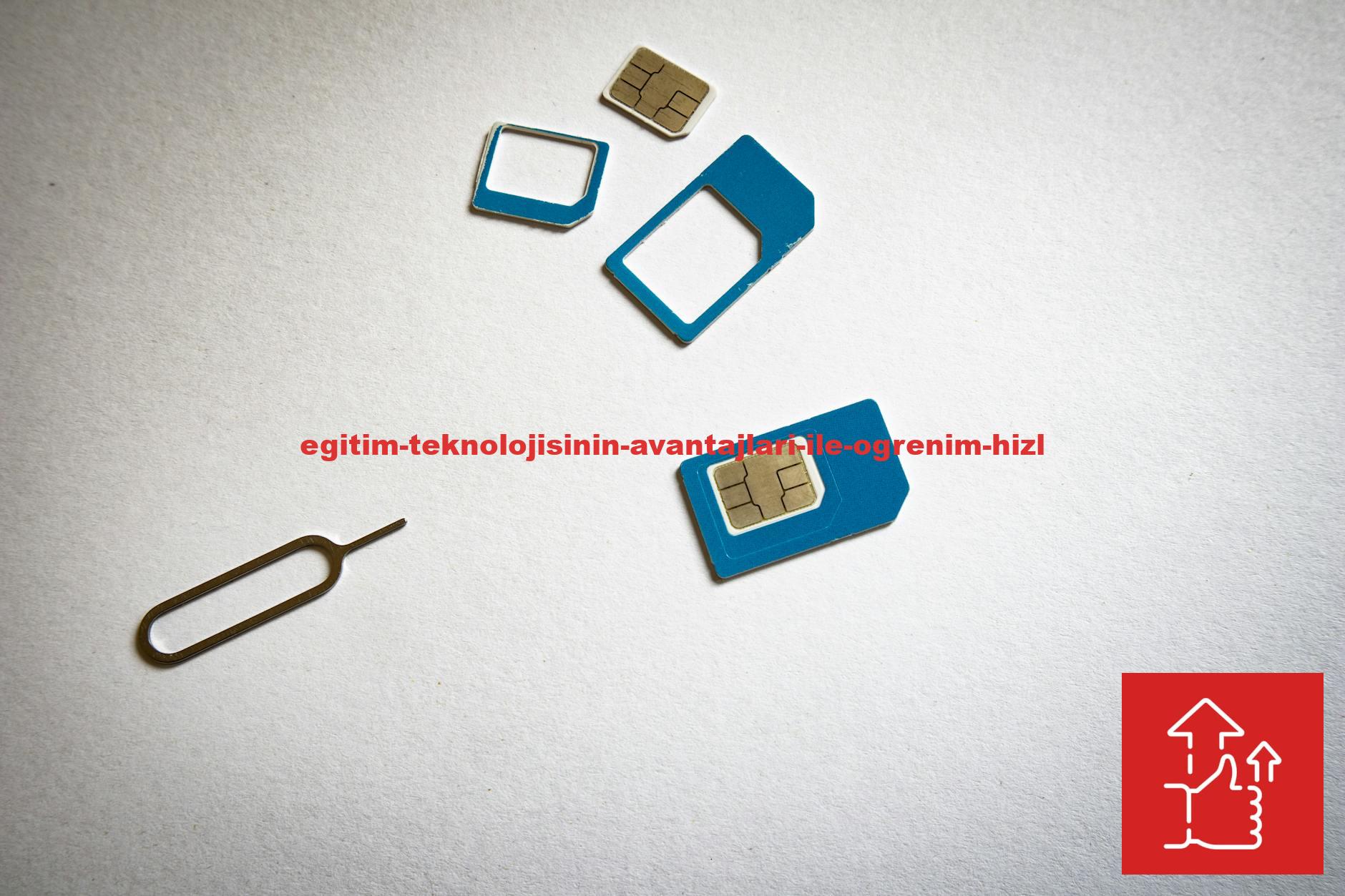 Close-up of SIM cards and ejector tool on white background, emphasizing telecommunication technology.
