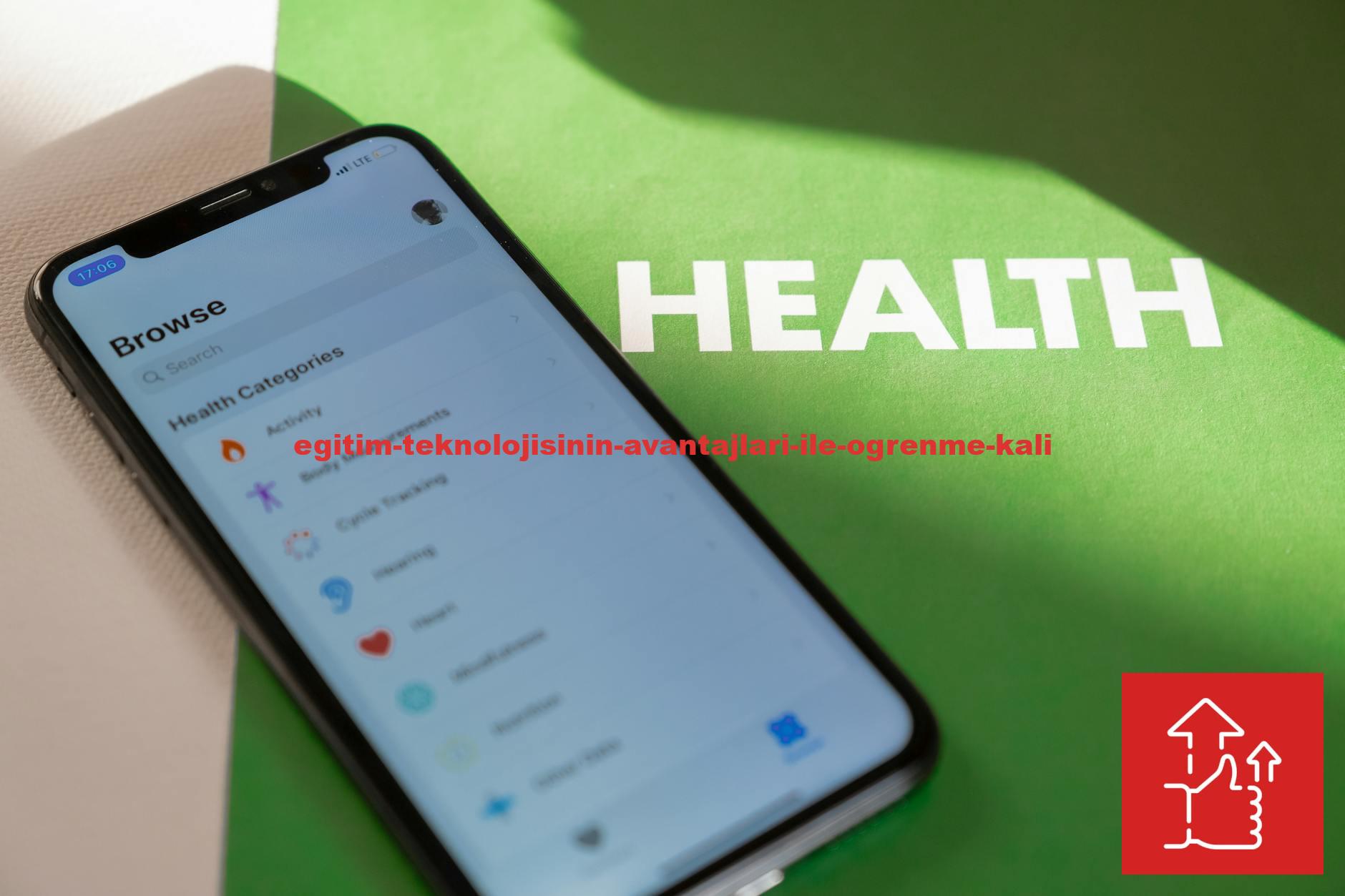 Close-up of a smartphone displaying a health app on a green surface with 