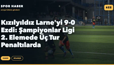 Kızılyıldız Larne’yi 9-0 Ezdi: Şampiyonlar Ligi 2. Elemede Üç Tur Penaltılarda